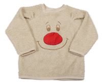 Béžová huňatá mikina se sobem So Cute
