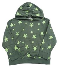 Khaki mikina s hvězdami a kapucí zn. H&M
