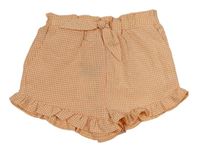 Meruňkovo-bílé kostičkované kraťasy zn. Primark