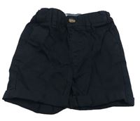 Tmavomodré plátěné chino kraťasy Primark