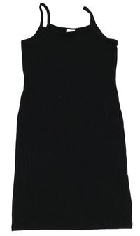 Černé žebrované šaty River Island