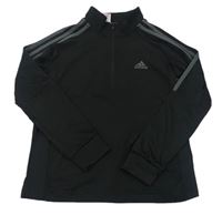 Černá sportovní funkční mikina s logem Adidas