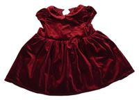 Rubínové sametové šaty s límečkem zn. H&M