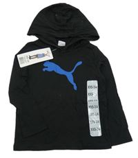 Nové - černé triko s logem a kapucí Puma