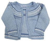 Modro-bílý vzorovaný propínací svetr Mayoral