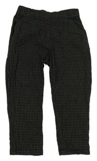 Černo-khaki kostkované kalhoty Tu