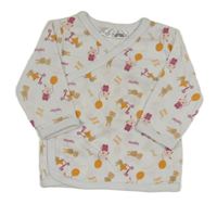 Bílé zavinovací triko s králíky Ergee