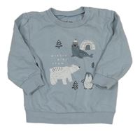 Světlemodrá mikina se zvířátky 