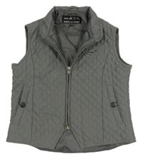 Tmavošedá prošívaná crop jezdecká vesta 