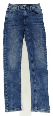 Tmavomodré melírované skinny rifle S. Oliver