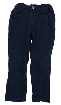 Tmavomodré plátěné kalhoty 