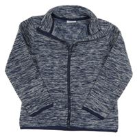 Tmavomodrá melírovaná fleecová propínací mikina 