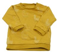 Okrová mikina s lamami M&S