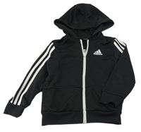 Černá sportovní propínací mikina s logem a kapucí Adidas