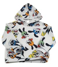 Bílá mikina s barevnými pejsky a kapucí shein