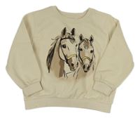Smetanová mikina s koníky H&M