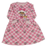 Růžové kostkované teplákové šaty s L.O.L.