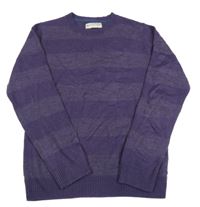 Fialový pruhovaný lehký svetr M&S