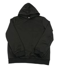 Černá mikina s potiskem na zádech a kapucí Shein