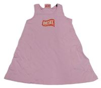 Světlerůžové šaty s logem Diesel