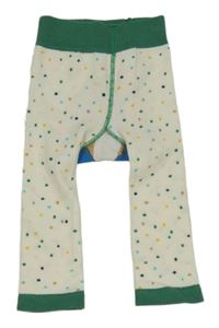 Nové - bílo-zelené punčocháče s králíkem 