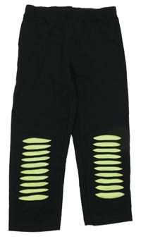 Černé crop legíny s neonovým prvkem 