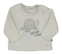 Bílé sametové triko se slonem Liegelind