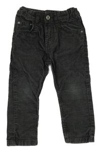 Antracitové manžestrové  skinny kalhoty H&M