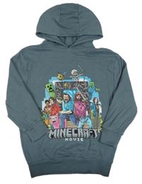 Šedomodrá mikina s Minecraft a kapucí George