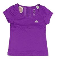 Fialové sportovní tričko s logem Adidas