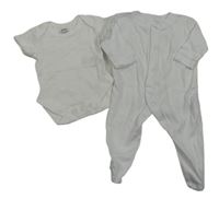2 set - Bílý overal + bílé body 