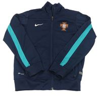 Tmavomodrá propínací sportovní mikina s nášivkou Nike