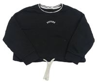 Černá crop mikina s nápisem M&S