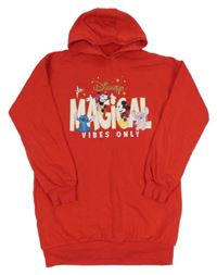 Červená mikina s postavami a kapucí Disney