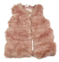 Růžová kožešinová podšitá vesta Matalan