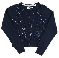 Tmavomodrý propínací crop svetr s flitry Jasper Conran