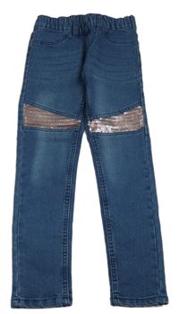 Tmavomodré džegíny s flitry Y.F.K.