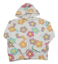 Bílá květovaná mikina s kapucí Dopodopo