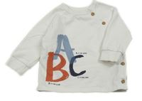 Bílá propínací mikina s písmeny Topomini