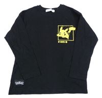 Černé triko s Pikachuem a nápisy Zara