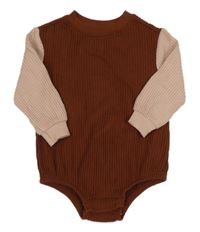 Cihlovo-růové žebrované teplákové body Old Navy