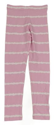 Růžovo-bílé pruhované legíny Tchibo