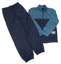 2set - Tmavomodro-petrolejová propínací sportovní mikina + tepláky Ergeenomixx