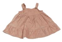 Růžové manšestrové laclové šaty George