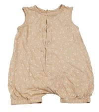 Starorůžový květovaný kraťasový overal H&M