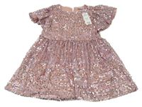 Nové - Růžové tylové šaty s flitry Pep&Co