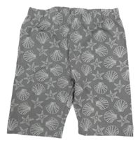 Šedo-bílé elastické kraťasy s mušlemi Topolino