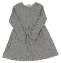 Černo-bílo-neonově růžové vzorované puntíkaté šaty H&M