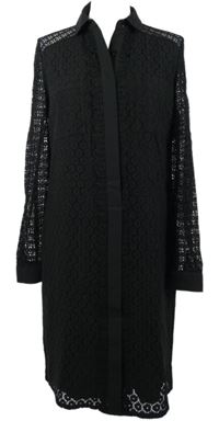 Dámksé černé krajkové košilové šaty Next 