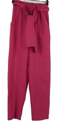 Dámské fuchsiové volné kalhoty s páskem St. Michael 